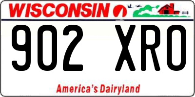 WI license plate 902XRO