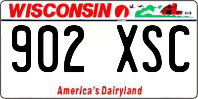 WI license plate 902XSC
