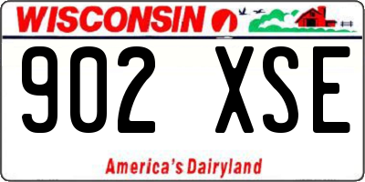 WI license plate 902XSE