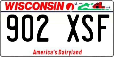 WI license plate 902XSF