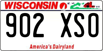 WI license plate 902XSO