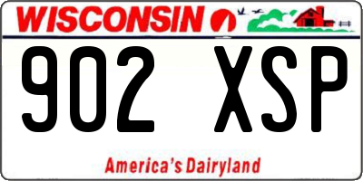 WI license plate 902XSP