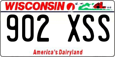 WI license plate 902XSS
