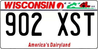WI license plate 902XST