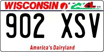 WI license plate 902XSV