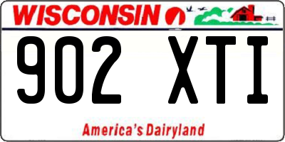 WI license plate 902XTI
