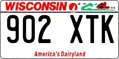 WI license plate 902XTK