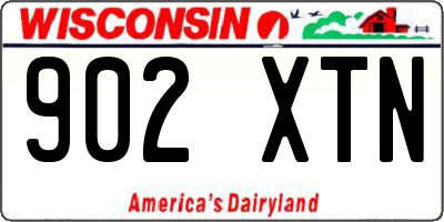 WI license plate 902XTN