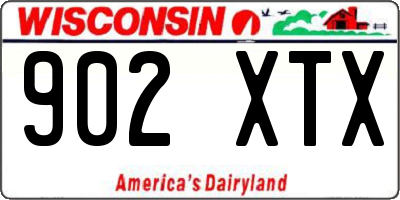 WI license plate 902XTX