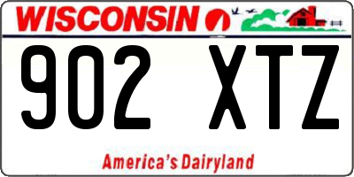 WI license plate 902XTZ