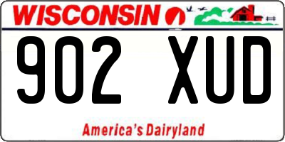 WI license plate 902XUD