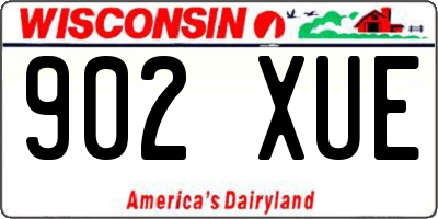 WI license plate 902XUE