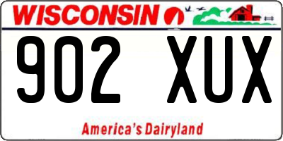 WI license plate 902XUX