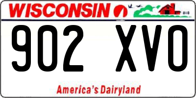 WI license plate 902XVO