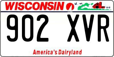 WI license plate 902XVR