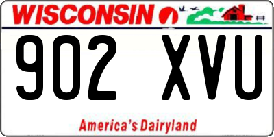 WI license plate 902XVU