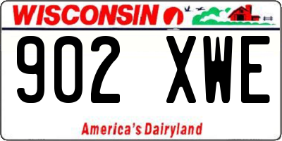 WI license plate 902XWE
