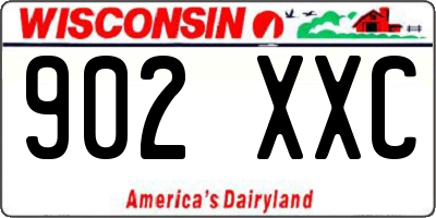 WI license plate 902XXC