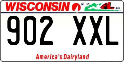 WI license plate 902XXL