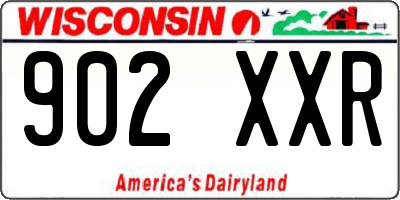 WI license plate 902XXR