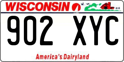 WI license plate 902XYC