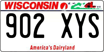 WI license plate 902XYS