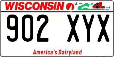WI license plate 902XYX