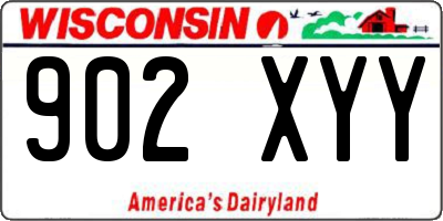 WI license plate 902XYY
