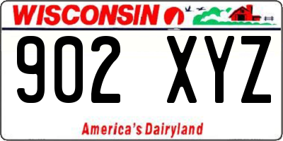 WI license plate 902XYZ