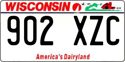 WI license plate 902XZC