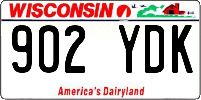 WI license plate 902YDK