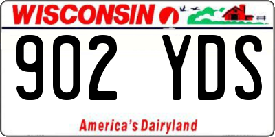 WI license plate 902YDS