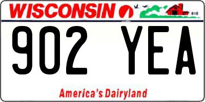 WI license plate 902YEA