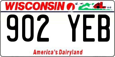 WI license plate 902YEB