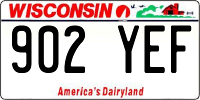 WI license plate 902YEF