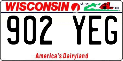 WI license plate 902YEG