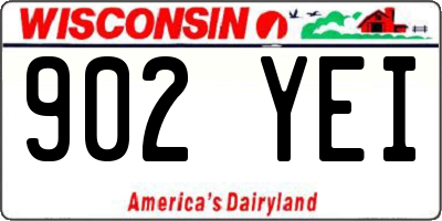 WI license plate 902YEI