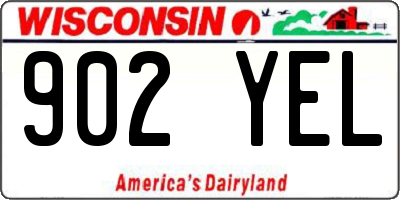 WI license plate 902YEL