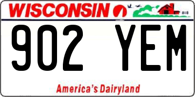 WI license plate 902YEM