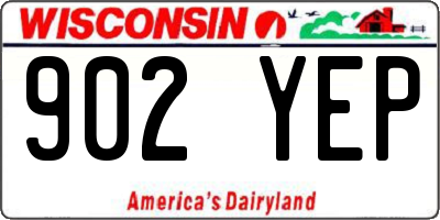 WI license plate 902YEP