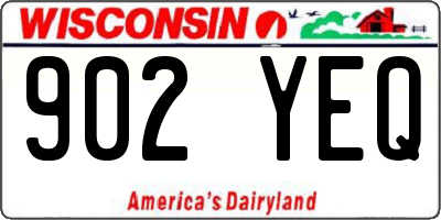 WI license plate 902YEQ
