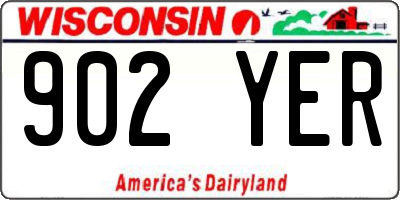 WI license plate 902YER