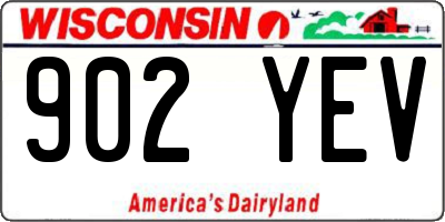 WI license plate 902YEV