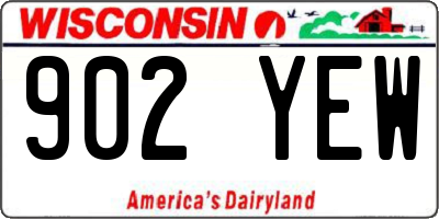 WI license plate 902YEW