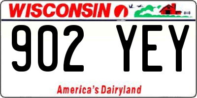 WI license plate 902YEY