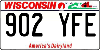 WI license plate 902YFE