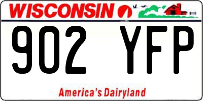 WI license plate 902YFP