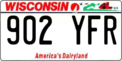WI license plate 902YFR