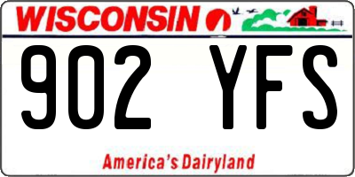 WI license plate 902YFS