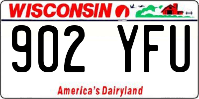 WI license plate 902YFU
